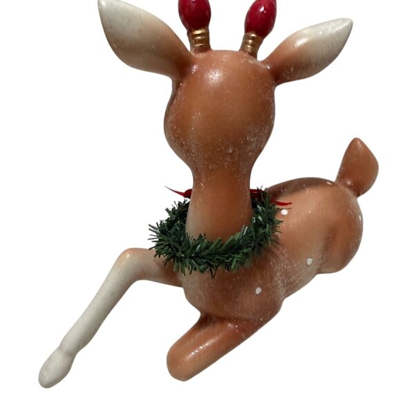 Ceramic Reindeer Figurine Set of 3 Christmas Holiday Decor Deer Figurine Retro - Picture 6 of 10